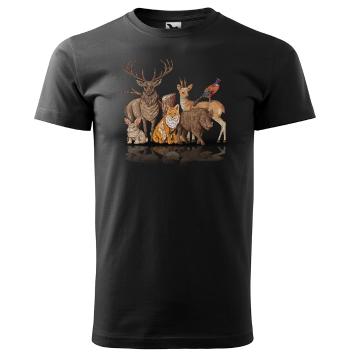 Tričko Forest friends (Velikost: 2XL, Typ: pro muže, Barva trička: Černá)