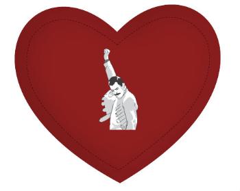 Polštář Srdce Freddie Mercury