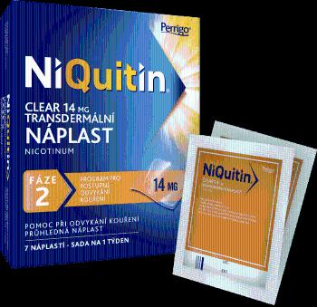 NiQuitin Clear 14 mg - Fáze 2 nikotinové náplasti 7 ks