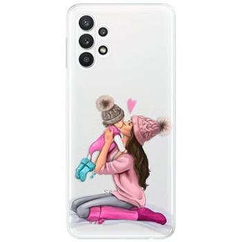iSaprio Kissing Mom - Brunette and Girl pro Samsung Galaxy A32 5G (kmbrugirl-TPU3-A32)