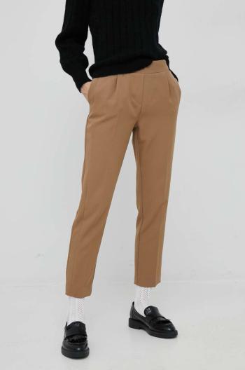 Kalhoty XT Studio dámské, béžová barva, jednoduché, high waist