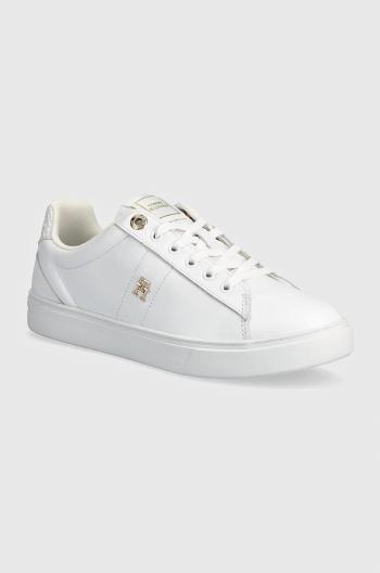 Kožené sneakers boty Tommy Hilfiger ELEVATED ESSENT SNEAKER MONOGRAM bílá barva, FW0FW07999