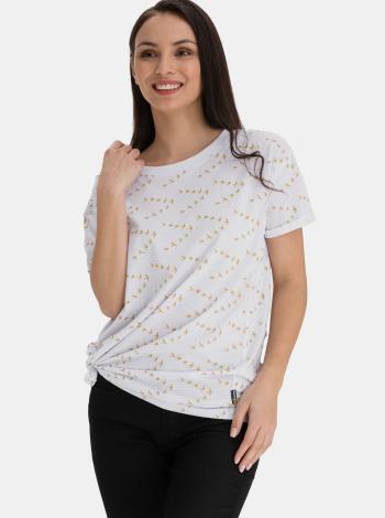 Bílé dámské vzorované volné tričko SAM 73