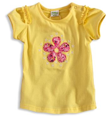 Dívčí tričko PEBBLESTONE KYTIČKA žluté Velikost: 68