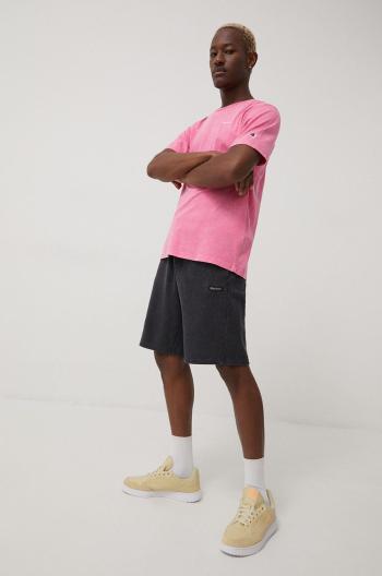 Bavlněné tričko Champion 217088 růžová barva, hladký