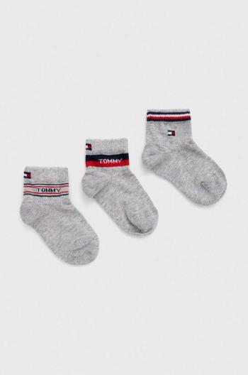 Dětské ponožky Tommy Hilfiger 3-pack šedá barva