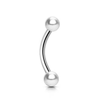 Šperky4U Piercing do obočí - perličky, tyčka 1,2 x 10 mm - OB1090W-12104