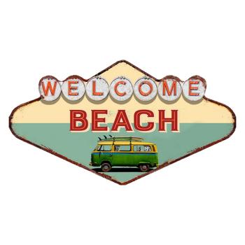 Kovová nástěnná cedule Welcome Beach - 49*1*27 cm 6Y4909
