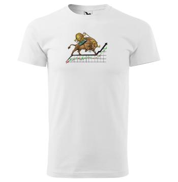 Tričko Bitcoin bull (Velikost: 2XL, Typ: pro muže, Barva trička: Bílá)