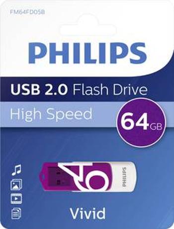 USB flash disk Philips VIVID FM64FD05B/00, 64 GB, USB 2.0, nachová