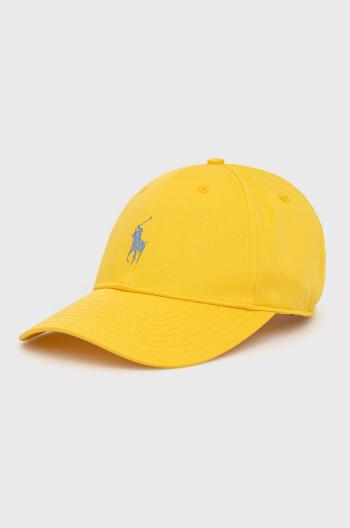 Čepice Polo Ralph Lauren žlutá barva, s potiskem