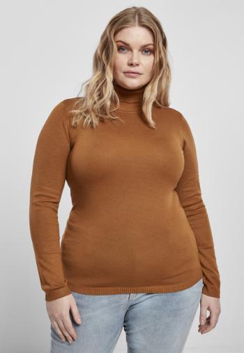 Urban Classics Ladies Basic Turtleneck Sweater toffee - 5XL