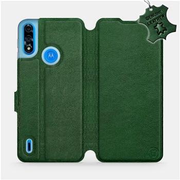 Kožené flip pouzdro na mobil Motorola Moto E7i Power - Zelené -  Green Leather (5903516711727)