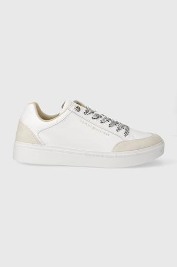 Kožené sneakers boty Tommy Hilfiger SEASONAL COURT SNEAKER bílá barva, FW0FW07683