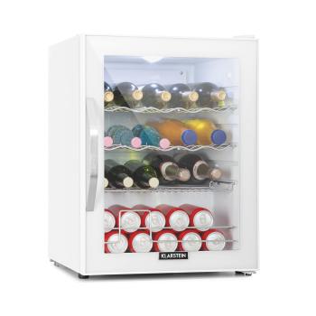 Klarstein Beersafe XL Quartz, lednice, D, 60 l, LED, 2 kovové rošty, skleněné dveře, bílá