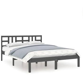 Rám postele šedý masivní dřevo 200 × 200 cm, 3105427 (3105427)