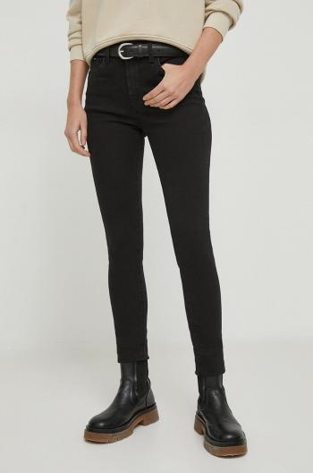 Džíny Pepe Jeans SKINNY JEANS HW SPARKLE dámské, černá barva, PL204606