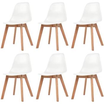 Jídelní židle 6 ks bílé plast (244773)