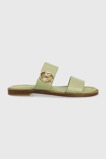 Kožené pantofle MICHAEL Michael Kors Summer Sandal dámské, zelená barva