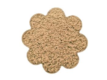 Vopi koberce Kusový koberec Color shaggy béžový kytka - 120x120 kytka cm Béžová