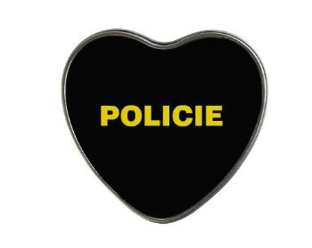 Plechová krabička srdce Policie