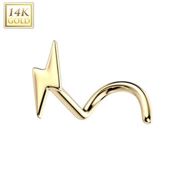 Šperky4U Zlatý piercing do nosu - blesk, Au 585/1000 - ZL01238-YG