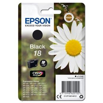 Epson originální ink C13T18014012, T180140, black, 5, 2ml, Epson Expression Home XP-102, XP-402, XP-405, XP-302