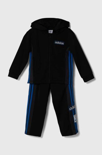 Dětská tepláková souprava adidas Originals FZ HOODIE SET černá barva, IW3589