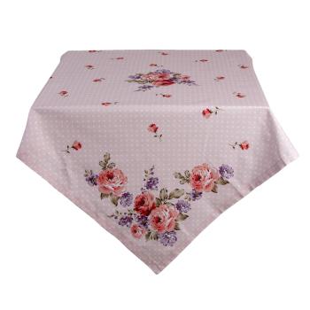 Růžový bavlněný ubrus na stůl s růžemi Dotty Rose - 150*250 cm DTR05