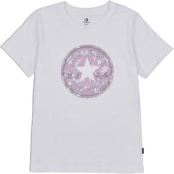 Converse FALL FLORAL PATCH GRAPPHIC TEE Dámské tričko, bílá, velikost S