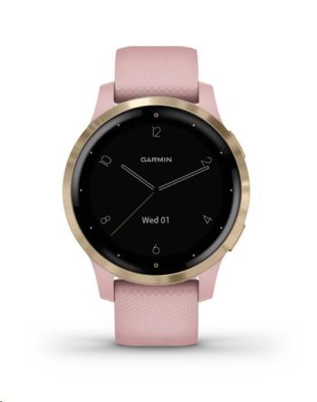 Garmin monitorovací náramek a hodinky vívoactive4S Dust Rose/Light Gold