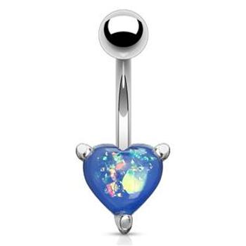 Šperky4U Piercing do pupíku srdíčko modré - WP0011-B