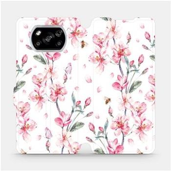 Flipové pouzdro na mobil Xiaomi POCO X3 NFC - M124S Růžové květy (5903516392469)