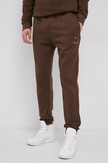 Kalhoty Solid pánské, hnědá barva, hladké