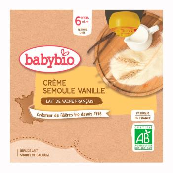 Babybio Mléčný krém Vanilka a krupička kapsičky 4x85 g