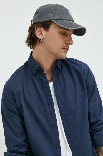 Bavlněné tričko Premium by Jack&Jones Dallas tmavomodrá barva, slim, s límečkem button-down