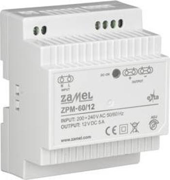 Napájecí zdroj Zamel ZPM-60/12, 1 x, 12 V, 5 A, 60 W