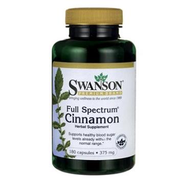 Swanson Full Spectrum Cinnamon 375 mg (širokospektrální přípravek ze skořice), 180 kapslí (87614110257)