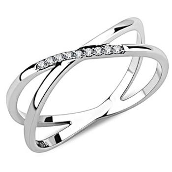 Šperky4U Překřížený ocelový prsten - velikost 55 - AL-0119-55