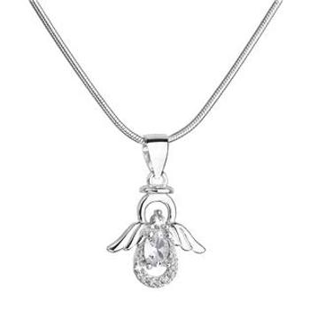 EVOLUTION GROUP CZ Stříbrný náhrdelník anděl s třpytivými zirkony - 12043.1