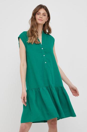 Plátěné šaty Marc O'Polo zelená barva, mini, oversize