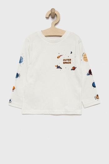Dětská bavlněná košile s dlouhým rukávem Mayoral béžová barva, s potiskem