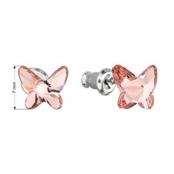 EVOLUTION GROUP CZ Náušnice bižuterie se Swarovski krystaly motýl, Rose Peach - 51048.3 