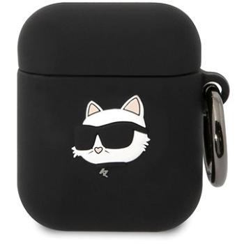 Karl Lagerfeld 3D Logo NFT Choupette Head Silikonové Pouzdro pro Airpods 1/2 Black (KLA2RUNCHK)