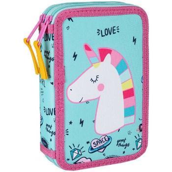 Oxybag UNICORN ICONIC Dvoupatrový penál, tyrkysová, velikost