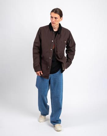 Dickies Duck High Pile Fleece Line Chore Jacket Dark Brown L