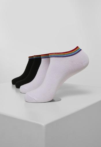 Urban Classics Rainbow Socks No Show 4-Pack black/white - 39–42