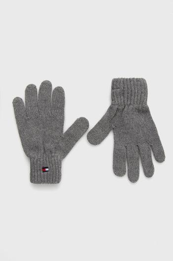 Dětské bavlněné rukavice Tommy Hilfiger šedá barva