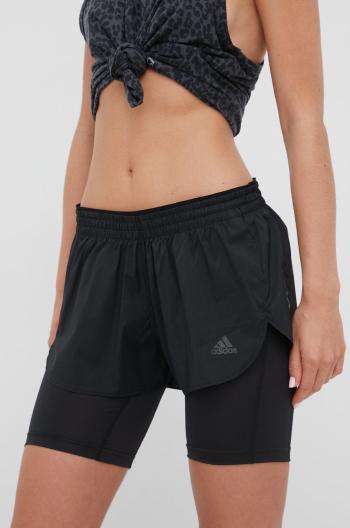 Běžecké šortky adidas Performance Run Fast HB9225 černá barva, high waist