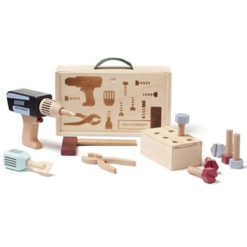Dřevěný kufřík s nářadím KID'S HUB Kids Concept 12 ks